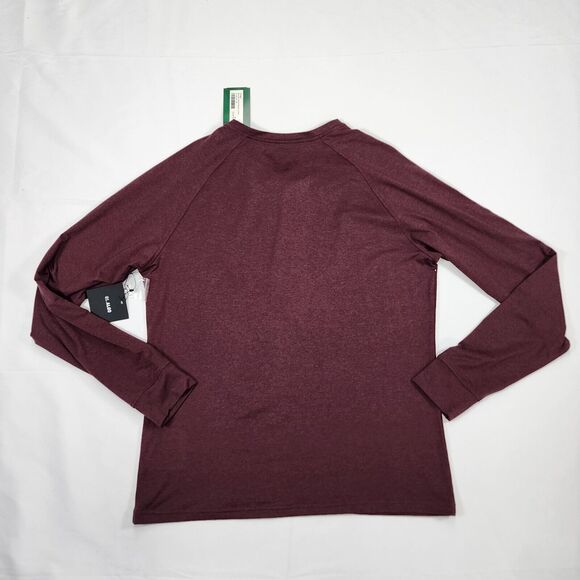 NWT 01.Algo Men's Henley Brandon Performance Burgundy Shirt Long Sleeve Size M - Picture 2 of 9